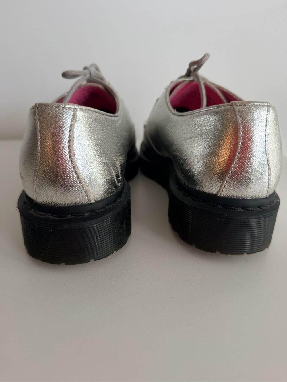 Dr Martens Silver Studded Lace-Up Shoes - Women size 9 - Picture 9 of 11